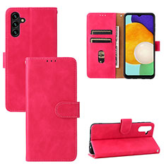 Leather Case Stands Flip Cover Holder L03Z for Samsung Galaxy A04s Hot Pink