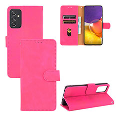 Leather Case Stands Flip Cover Holder L03Z for Samsung Galaxy A05s Hot Pink