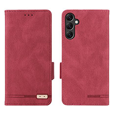 Leather Case Stands Flip Cover Holder L03Z for Samsung Galaxy A14 5G Red