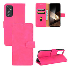 Leather Case Stands Flip Cover Holder L03Z for Samsung Galaxy A15 5G Hot Pink