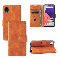 Leather Case Stands Flip Cover Holder L03Z for Samsung Galaxy A22 5G SC-56B Brown