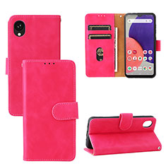 Leather Case Stands Flip Cover Holder L03Z for Samsung Galaxy A22 5G SC-56B Hot Pink