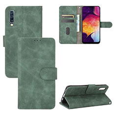 Leather Case Stands Flip Cover Holder L03Z for Samsung Galaxy A30S Green