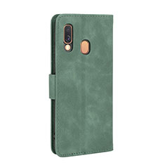 Leather Case Stands Flip Cover Holder L03Z for Samsung Galaxy A40 Green