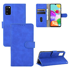 Leather Case Stands Flip Cover Holder L03Z for Samsung Galaxy A41 Blue