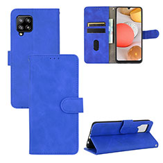 Leather Case Stands Flip Cover Holder L03Z for Samsung Galaxy A42 5G Blue