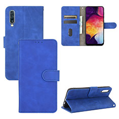 Leather Case Stands Flip Cover Holder L03Z for Samsung Galaxy A50 Blue
