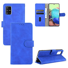Leather Case Stands Flip Cover Holder L03Z for Samsung Galaxy A51 4G Blue