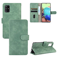 Leather Case Stands Flip Cover Holder L03Z for Samsung Galaxy A51 4G Green