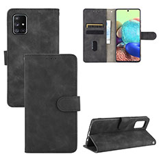Leather Case Stands Flip Cover Holder L03Z for Samsung Galaxy A71 5G Black