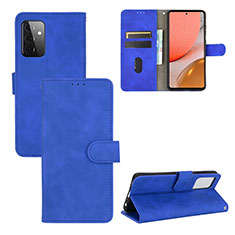 Leather Case Stands Flip Cover Holder L03Z for Samsung Galaxy A72 5G Blue