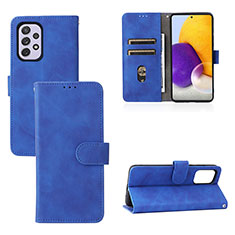 Leather Case Stands Flip Cover Holder L03Z for Samsung Galaxy A73 5G Blue