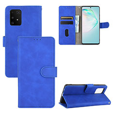 Leather Case Stands Flip Cover Holder L03Z for Samsung Galaxy A91 Blue