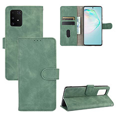 Leather Case Stands Flip Cover Holder L03Z for Samsung Galaxy A91 Green