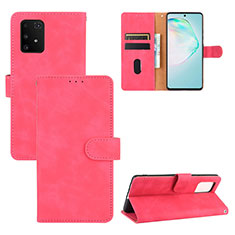Leather Case Stands Flip Cover Holder L03Z for Samsung Galaxy A91 Hot Pink