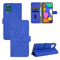 Leather Case Stands Flip Cover Holder L03Z for Samsung Galaxy F62 5G Blue