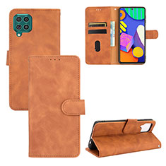 Leather Case Stands Flip Cover Holder L03Z for Samsung Galaxy F62 5G Brown