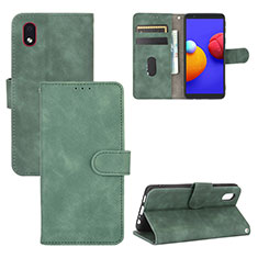 Leather Case Stands Flip Cover Holder L03Z for Samsung Galaxy M01 Core Green