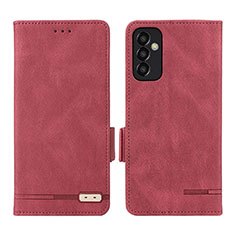 Leather Case Stands Flip Cover Holder L03Z for Samsung Galaxy M13 4G Red