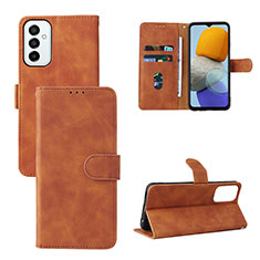 Leather Case Stands Flip Cover Holder L03Z for Samsung Galaxy M23 5G Brown