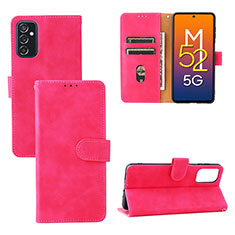 Leather Case Stands Flip Cover Holder L03Z for Samsung Galaxy M52 5G Hot Pink