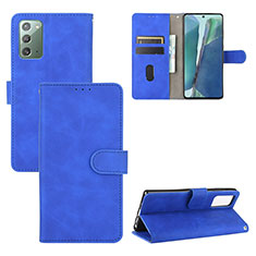 Leather Case Stands Flip Cover Holder L03Z for Samsung Galaxy Note 20 5G Blue