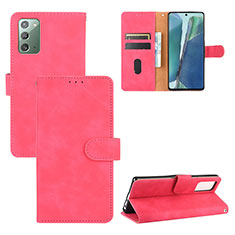 Leather Case Stands Flip Cover Holder L03Z for Samsung Galaxy Note 20 5G Hot Pink