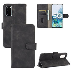 Leather Case Stands Flip Cover Holder L03Z for Samsung Galaxy S20 FE (2022) 5G Black
