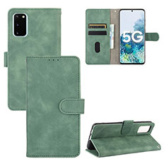 Leather Case Stands Flip Cover Holder L03Z for Samsung Galaxy S20 FE (2022) 5G Green