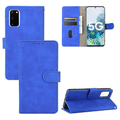 Leather Case Stands Flip Cover Holder L03Z for Samsung Galaxy S20 FE 5G Blue