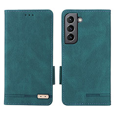 Leather Case Stands Flip Cover Holder L03Z for Samsung Galaxy S21 5G Green