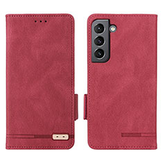 Leather Case Stands Flip Cover Holder L03Z for Samsung Galaxy S21 5G Red