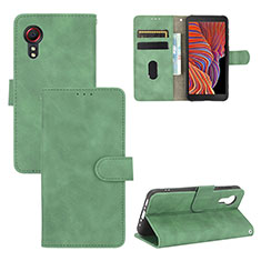 Leather Case Stands Flip Cover Holder L03Z for Samsung Galaxy XCover 5 SM-G525F Green