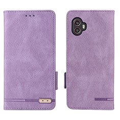 Leather Case Stands Flip Cover Holder L03Z for Samsung Galaxy XCover 6 Pro 5G Purple