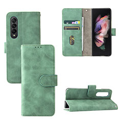 Leather Case Stands Flip Cover Holder L03Z for Samsung Galaxy Z Fold3 5G Green