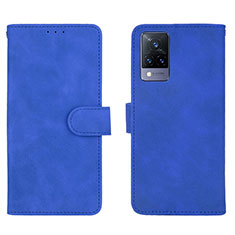 Leather Case Stands Flip Cover Holder L03Z for Vivo V21s 5G Blue