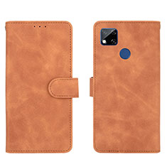 Leather Case Stands Flip Cover Holder L03Z for Xiaomi Redmi 10A 4G Brown
