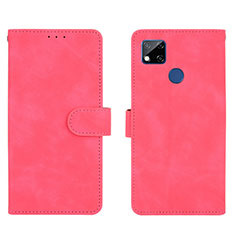 Leather Case Stands Flip Cover Holder L03Z for Xiaomi Redmi 10A 4G Hot Pink