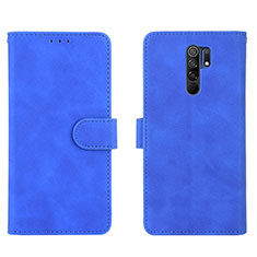 Leather Case Stands Flip Cover Holder L03Z for Xiaomi Redmi 9 Blue