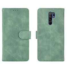 Leather Case Stands Flip Cover Holder L03Z for Xiaomi Redmi 9 Green