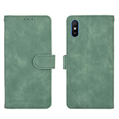 Leather Case Stands Flip Cover Holder L03Z for Xiaomi Redmi 9i Green