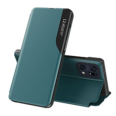 Leather Case Stands Flip Cover Holder L04 for Oppo Find X5 5G Green