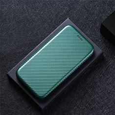 Leather Case Stands Flip Cover Holder L04Z for Motorola Moto E22 Green