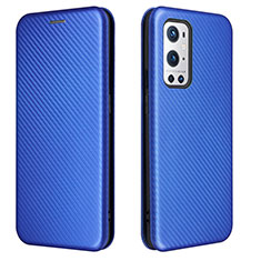 Leather Case Stands Flip Cover Holder L04Z for OnePlus 9 Pro 5G Blue
