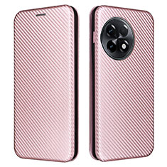 Leather Case Stands Flip Cover Holder L04Z for OnePlus Ace 2 Pro 5G Rose Gold