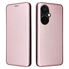 Leather Case Stands Flip Cover Holder L04Z for OnePlus Nord N30 5G Rose Gold