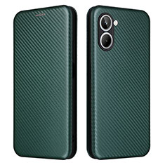 Leather Case Stands Flip Cover Holder L04Z for Realme 10 4G Green