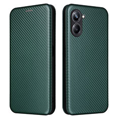 Leather Case Stands Flip Cover Holder L04Z for Realme 10 Pro 5G Green