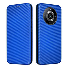 Leather Case Stands Flip Cover Holder L04Z for Realme 11 Pro+ Plus 5G Blue