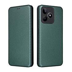 Leather Case Stands Flip Cover Holder L04Z for Realme C53 India Green